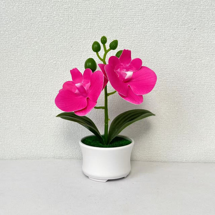 Elegant Artificial Orchid Plant Arrangement for Indoor Decor