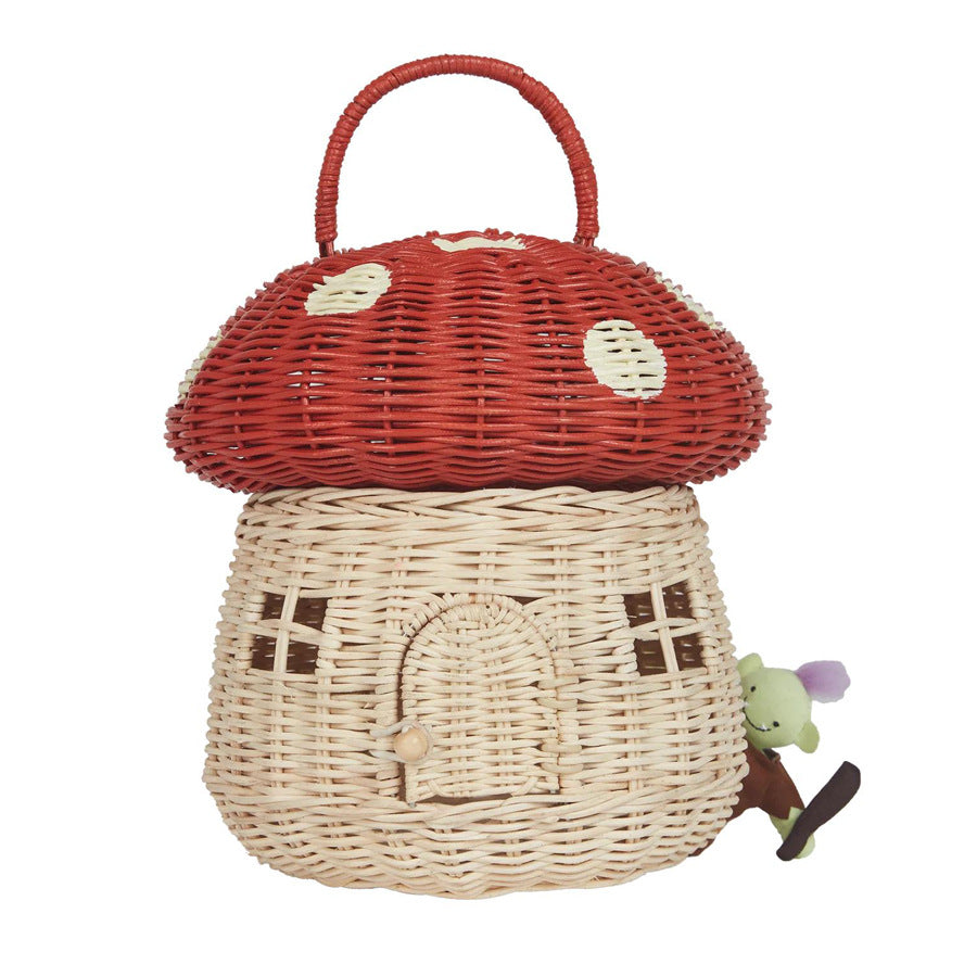 Fun Mushroom-Shaped Woven Storage Basket Kalsten