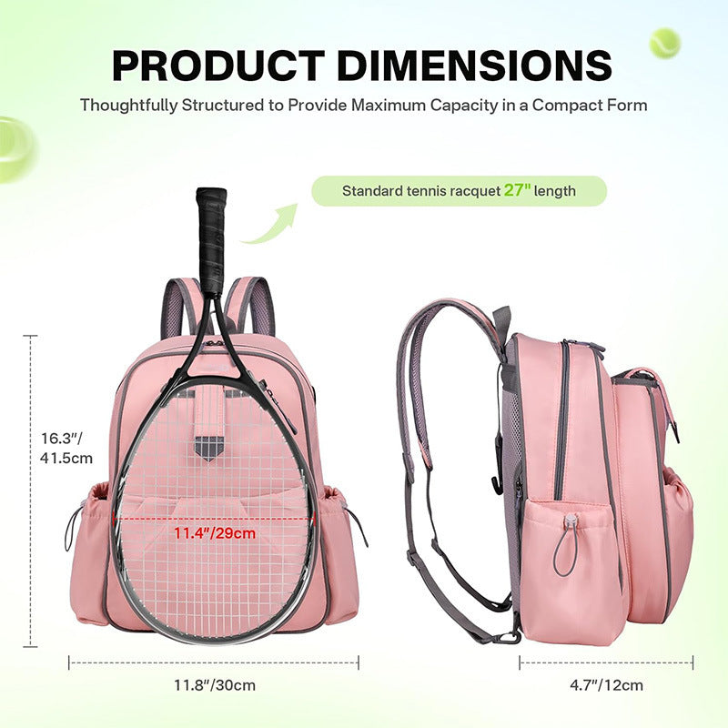 Sporty backpack for tennis with integrated shoe compartment and practical pockets Kalsten