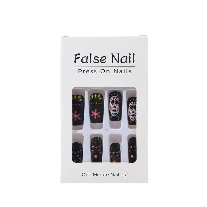 Creative artificial nails with sugar skull design Kalsten