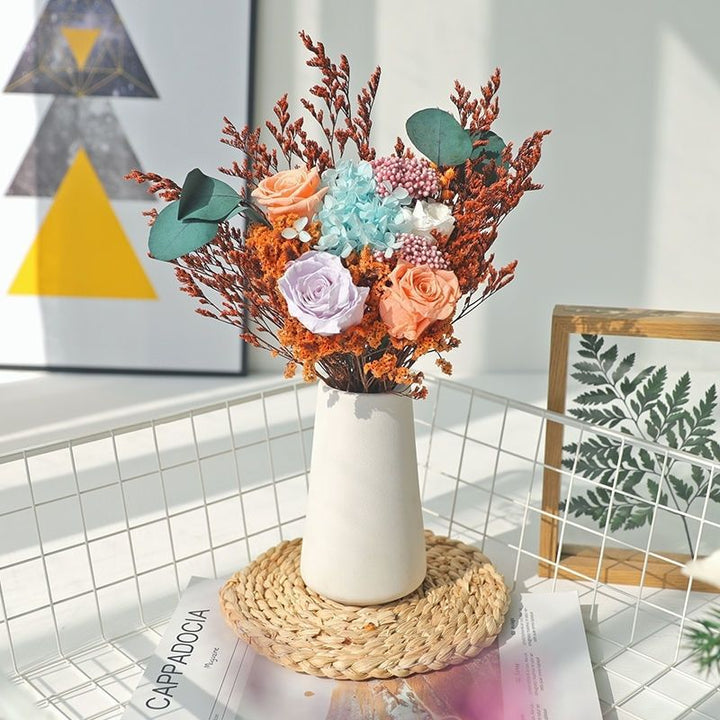 Elegant Dried Flower Bouquet with Decorative Vase