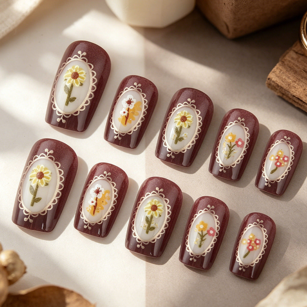 Floral Art Gel Nail Set Kalsten