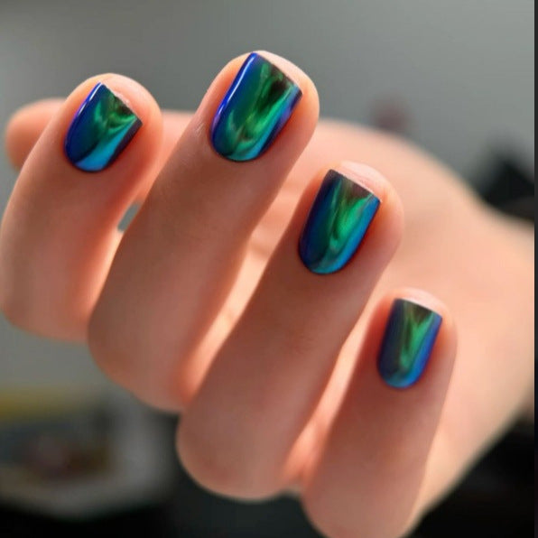 Iridescent Marble Effect Press-On Nails Kalsten