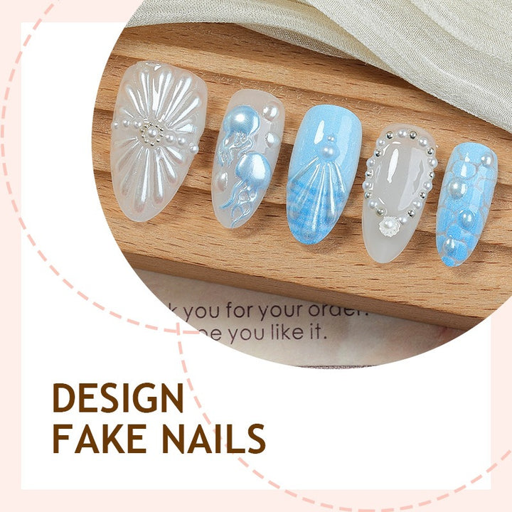 Artificial nail set with elegant embellishments and glittering accents Kalsten