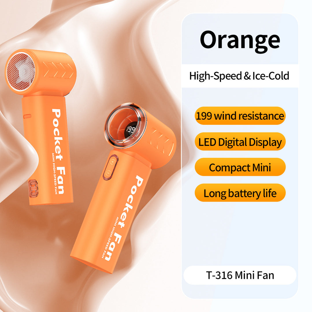 Women's nan compact rechargeable high-speed pocket handheld fan with LED display Kalsten
