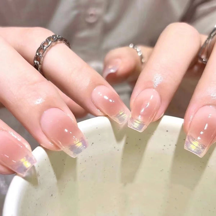 Glossy French Tip Press-On Nails