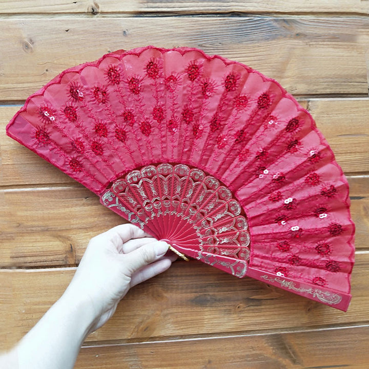 Women's high-quality lace fan with artistic floral motifs Kalsten