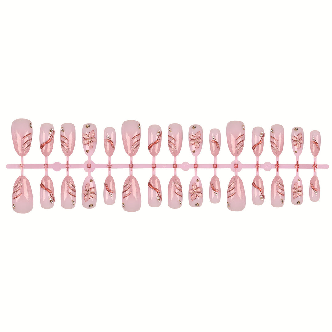 Decorative Floral Press-On Nail Art