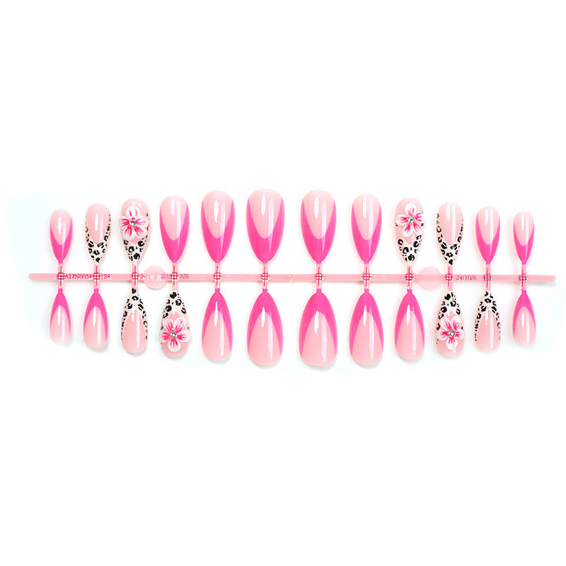 Creative nail art set with floral leopard design Kalsten