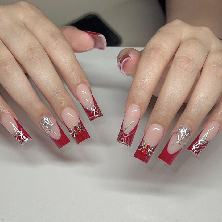 Spooky Spider Web Gel Nail Extensions Kalsten