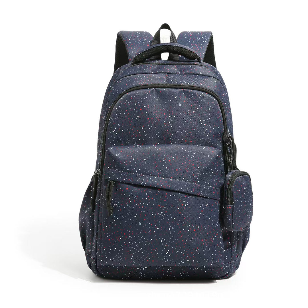 Everyday backpack with ergonomic compartment arrangement and creative motif details Kalsten