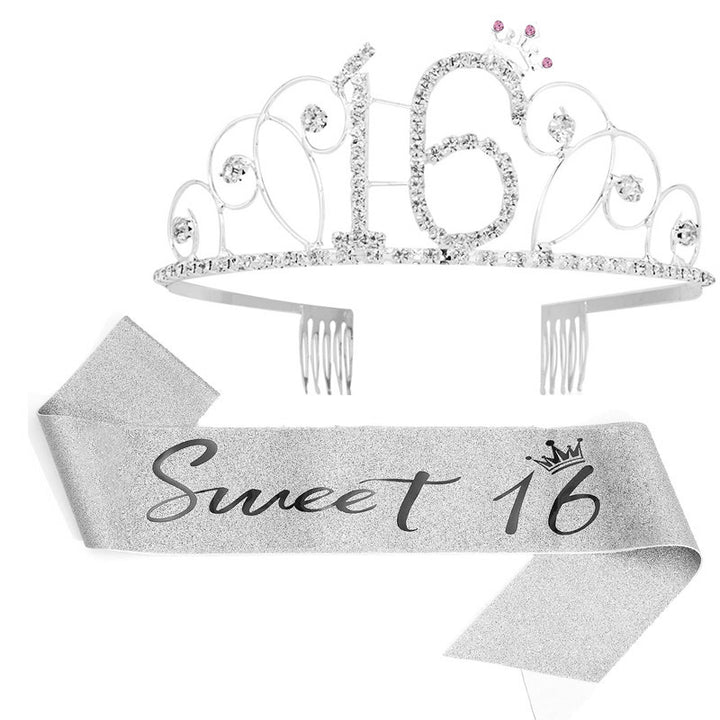 Ladies Glittering Tiara with Festive "50 & Fabulous" Design Kalsten
