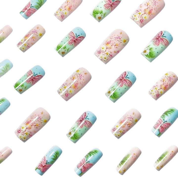Creative Flower and Butterfly Art Nails Kalsten