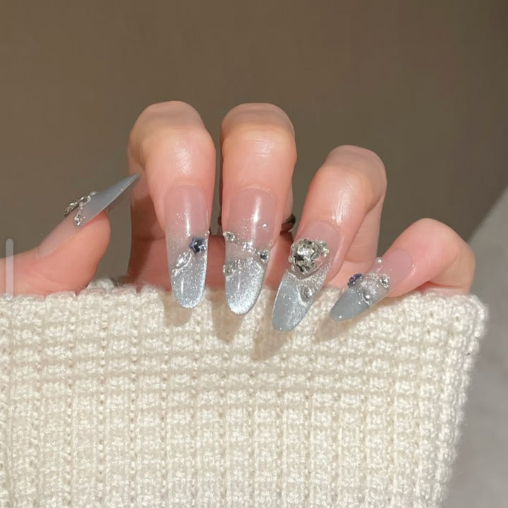 Artificial nails with modern glitter design Kalsten