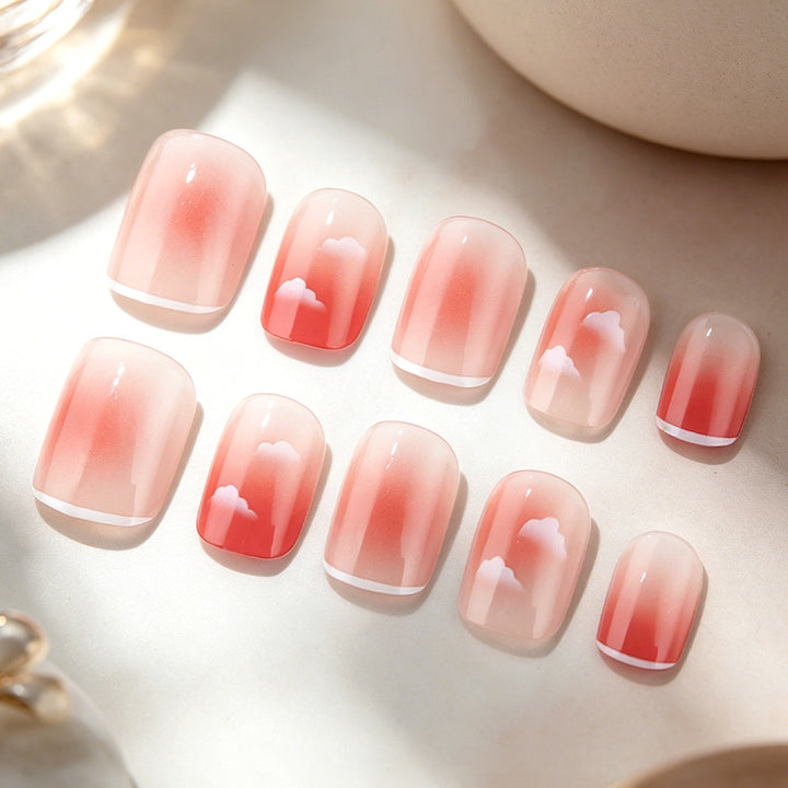 Ombre Cloud Design Press-On Nail Set Kalsten