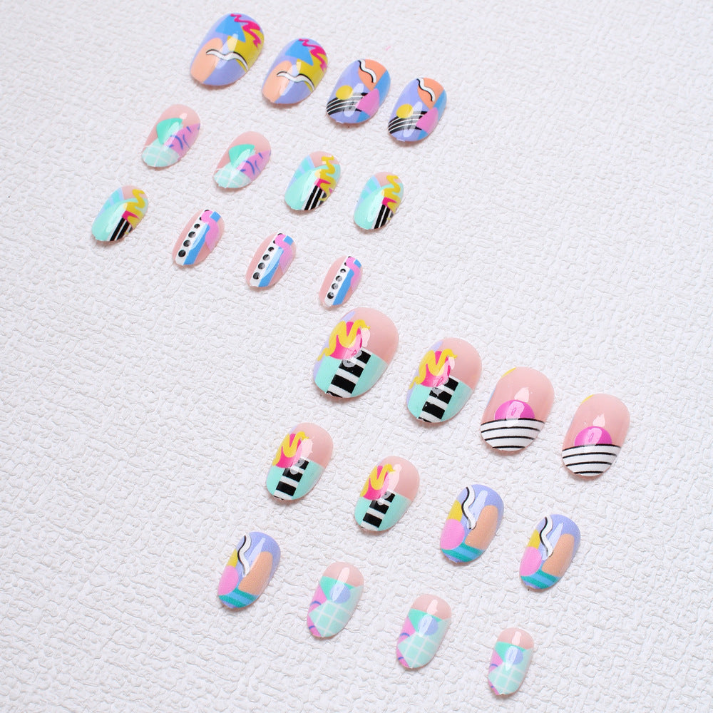 Artistic Patterned Press-On Nails Kalsten