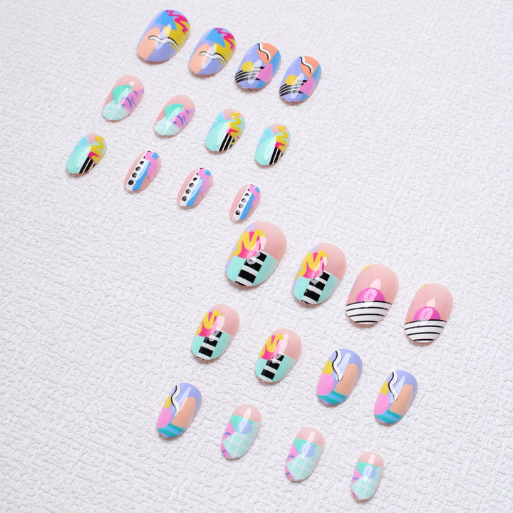 Artistic Patterned Press-On Nails Kalsten