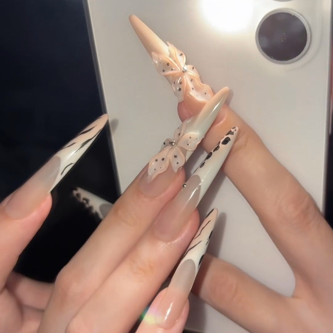 Elegant artificial nails with flower and animal design Kalsten
