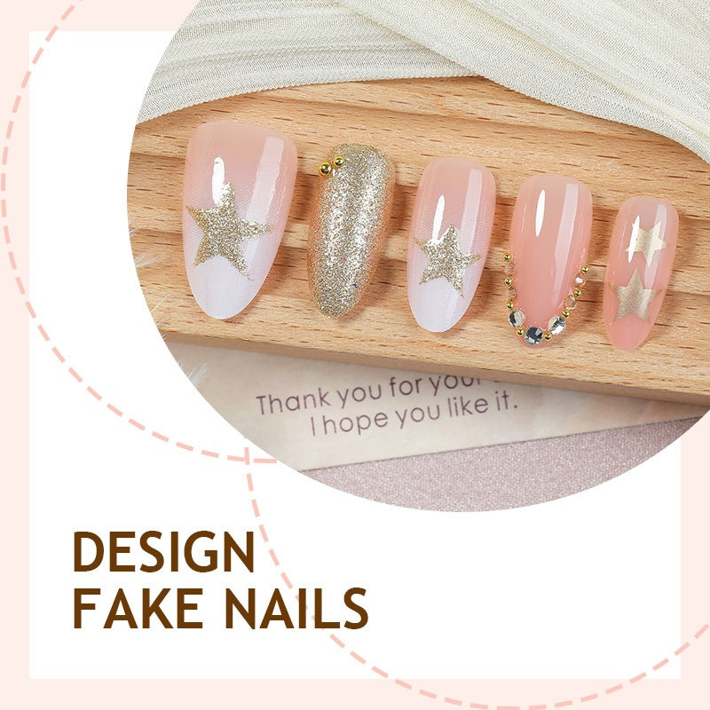 Acrylic nail set with glamorous decorations Kalsten