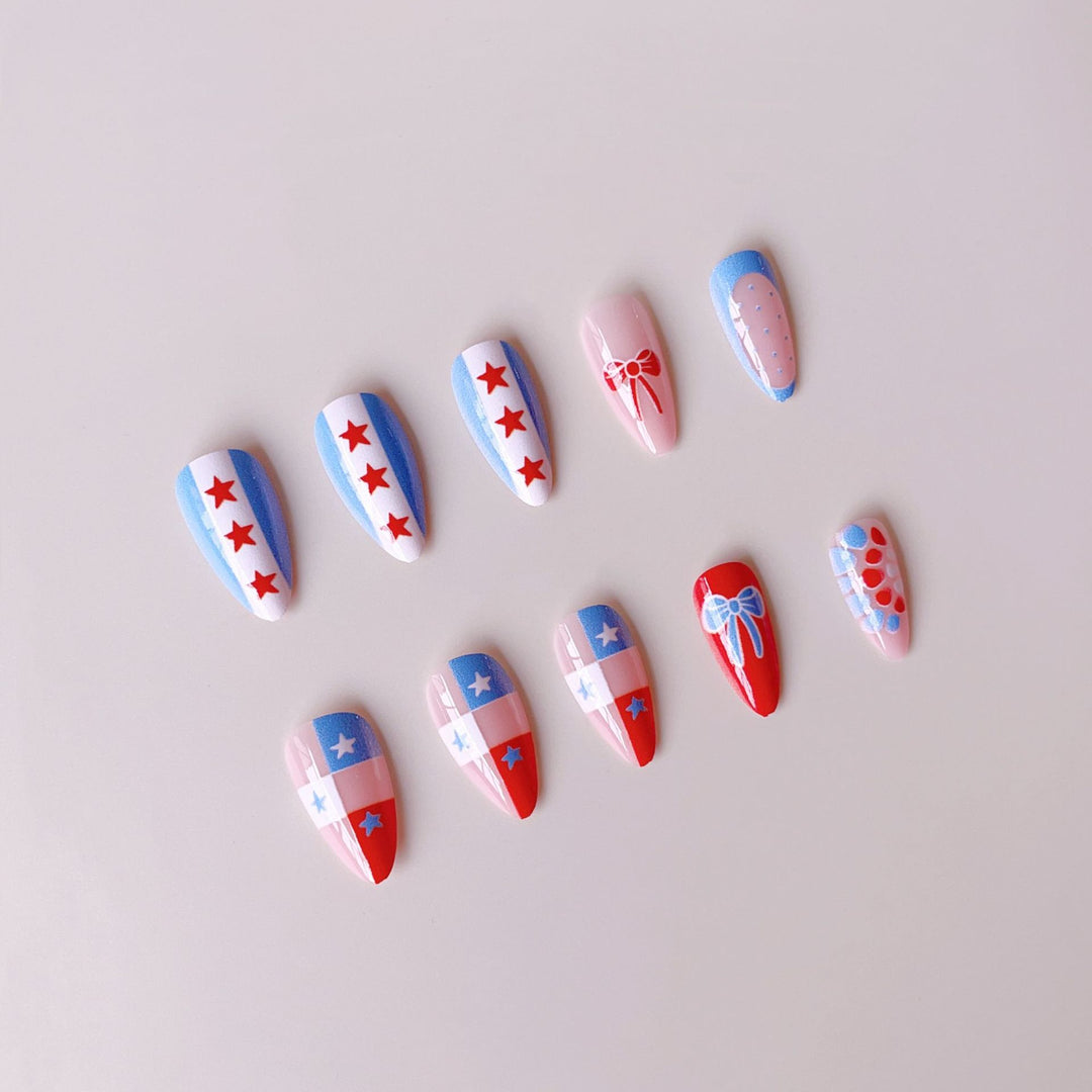 Creative nail art set with playful designs and accents Kalsten