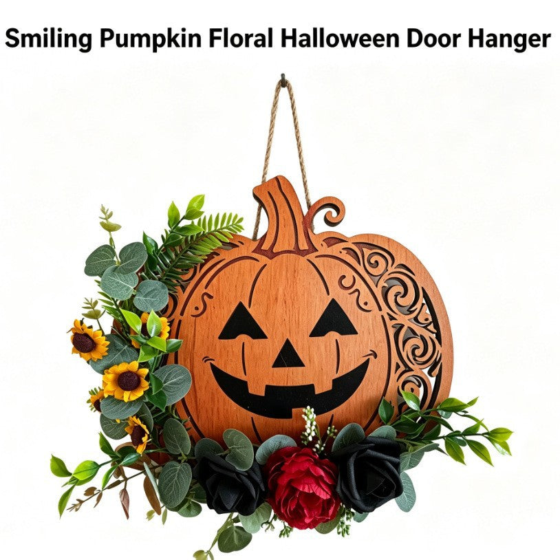 Floral Pumpkin Door Hanger