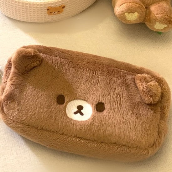 Plush Bear-Shaped Zippered Pouch