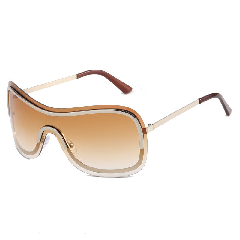 Women's large round sunglasses with elegant metal frame Kalsten