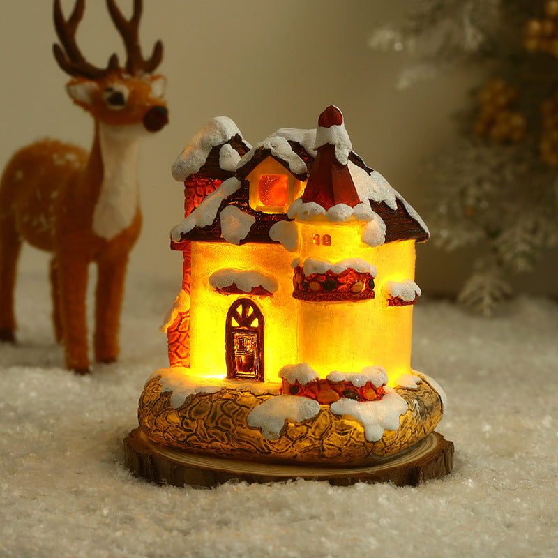 Illuminated Christmas village made of ceramic Kalsten