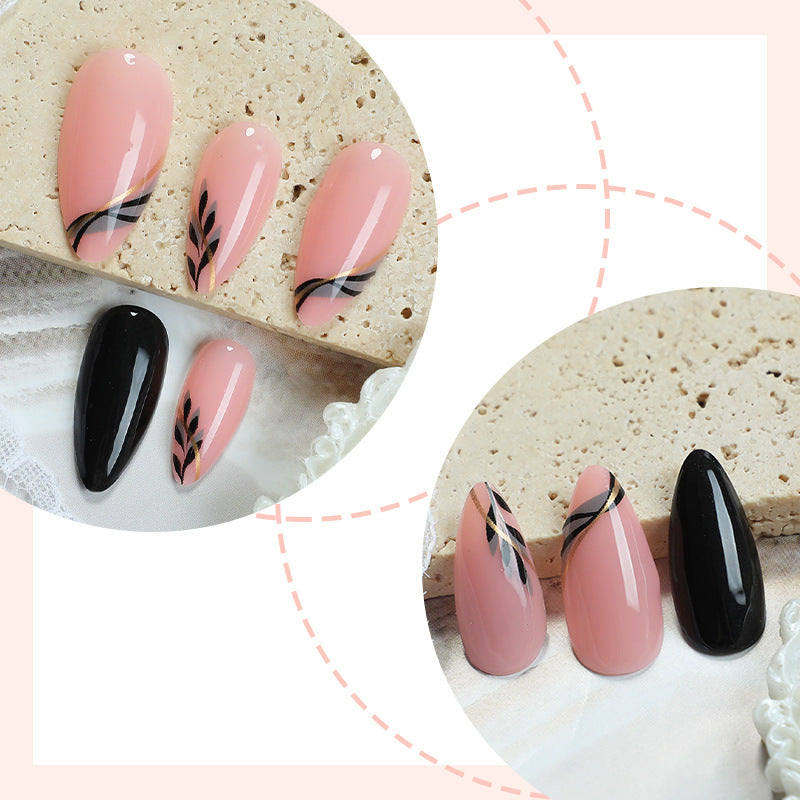 Elegant Press-On Nail Art Set with Artistic Designs Kalsten
