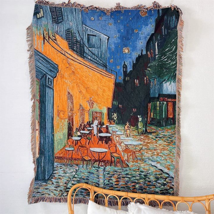 Artistic Vintage-Inspired Tapestry Throw Blanket