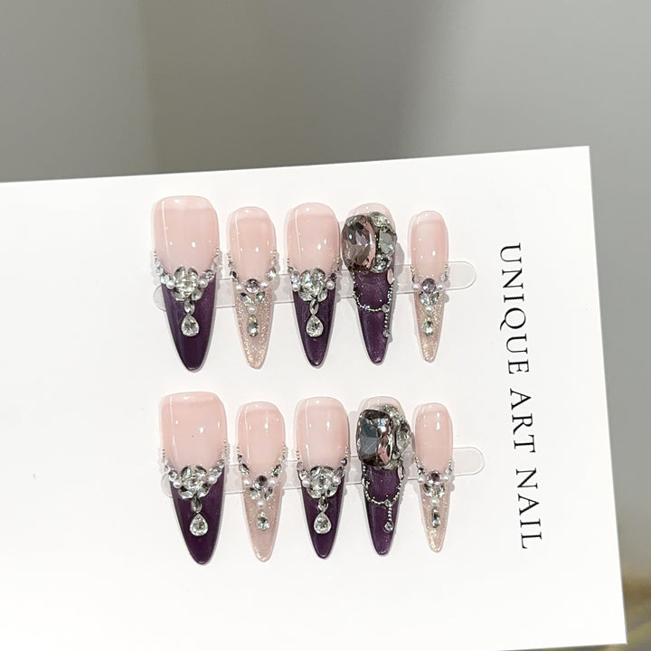 Decorative Stiletto Press-On Nail Set