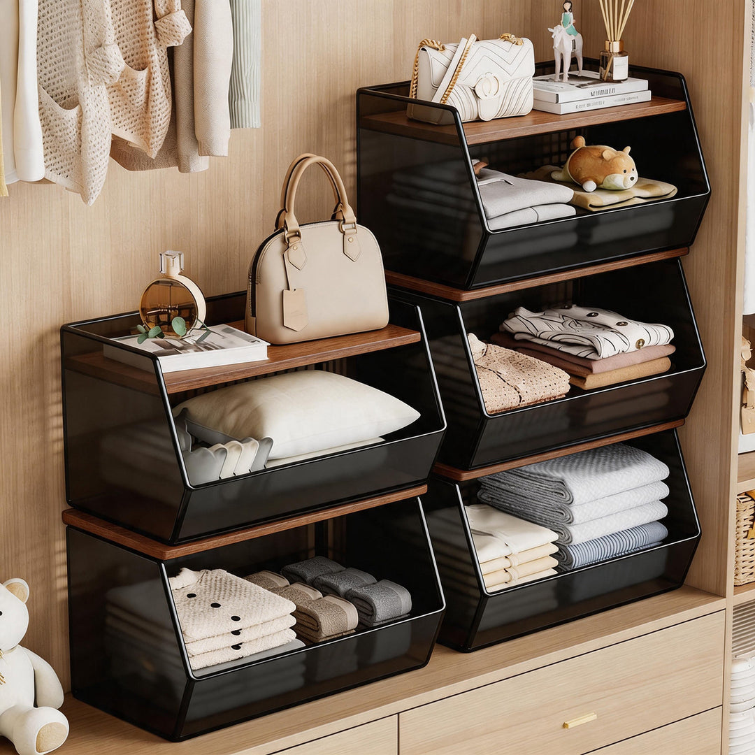 Over-Rod Double Tier Hanging Closet Wire Basket Organizer with Removable Baskets