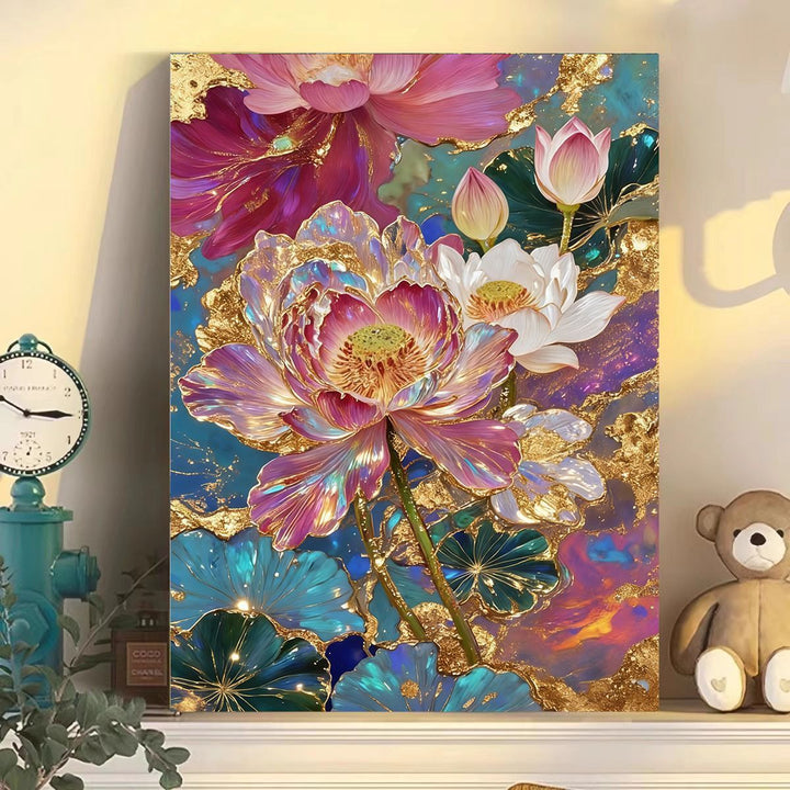Luxurious Floral Abstract Canvas Wall Art Kalsten