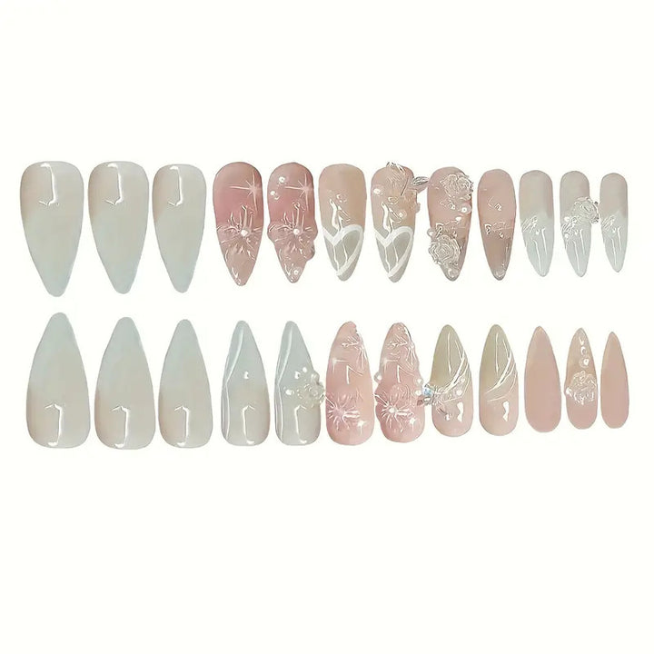 Artistic 3D Floral Acrylic Press-On Nails Kalsten