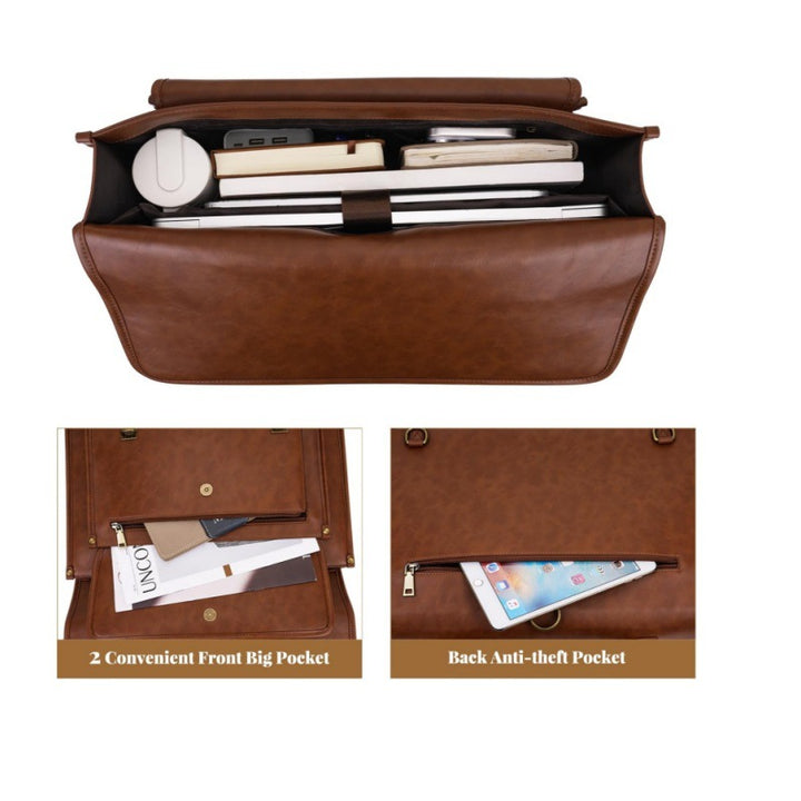 Elegant Laptop Briefcase with Multifunctional Compartments Kalsten
