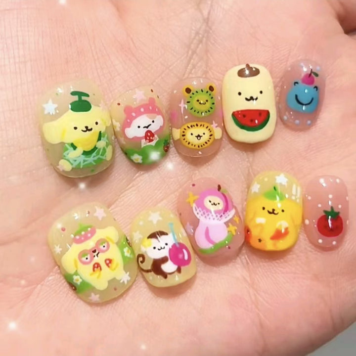 Whimsical Character Press-On Nail Art Set Kalsten