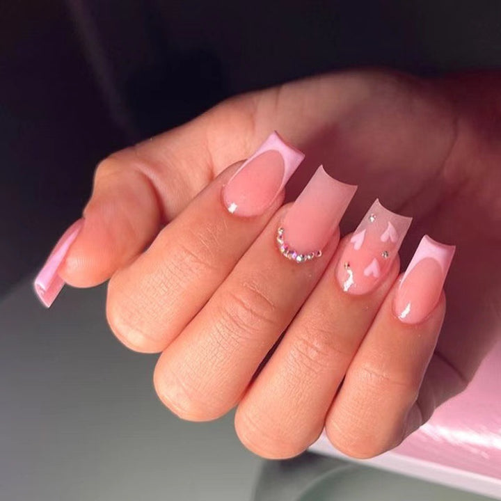 Decorative Faux Nail Extensions with Rhinestone Accents Kalsten