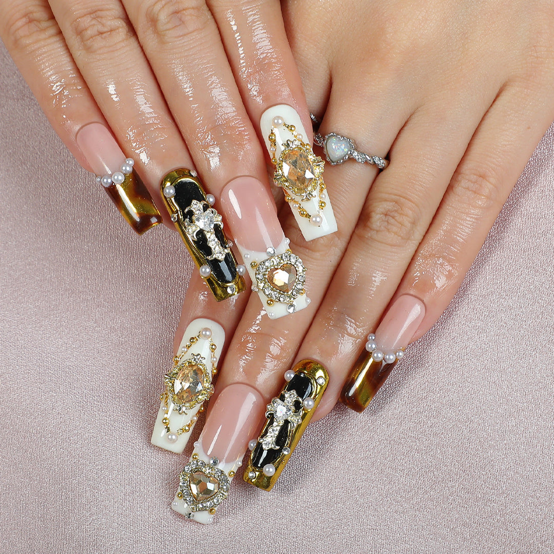 Artificial nail set with exquisite decorations Kalsten