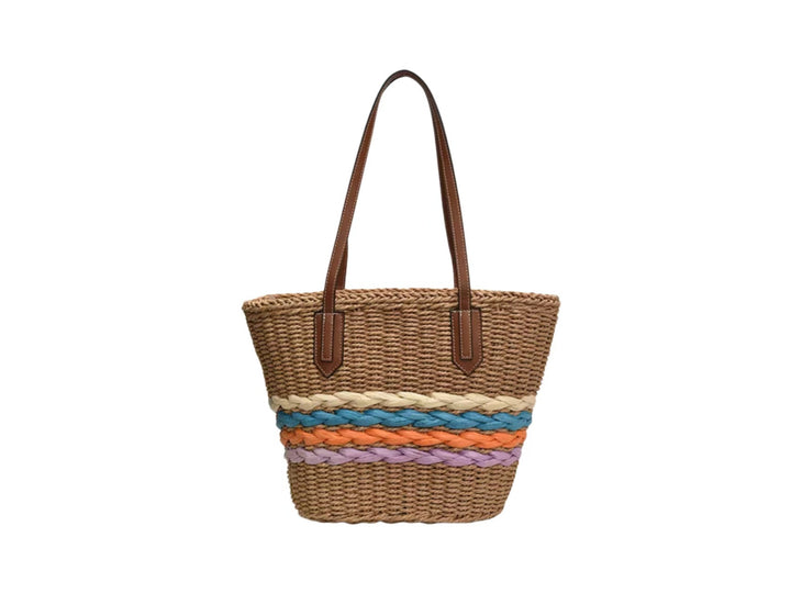 Shoulder bag made of braided material with colorful detail Kalsten
