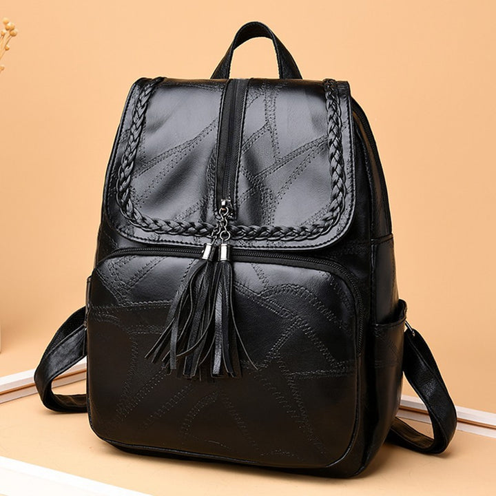 Chic Textured Leather Backpack Kalsten