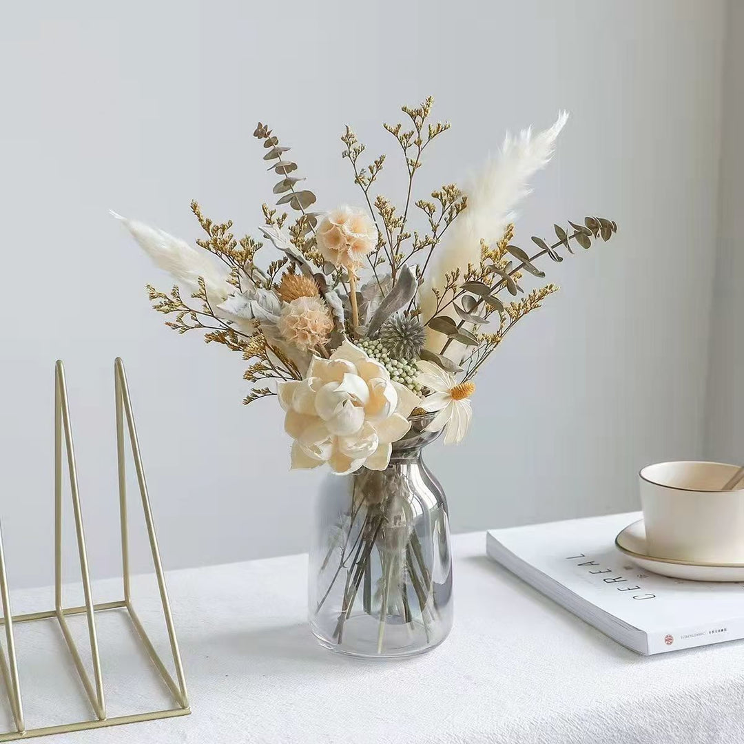 Dried Flower Bouquet Arrangement with Decorative Elements