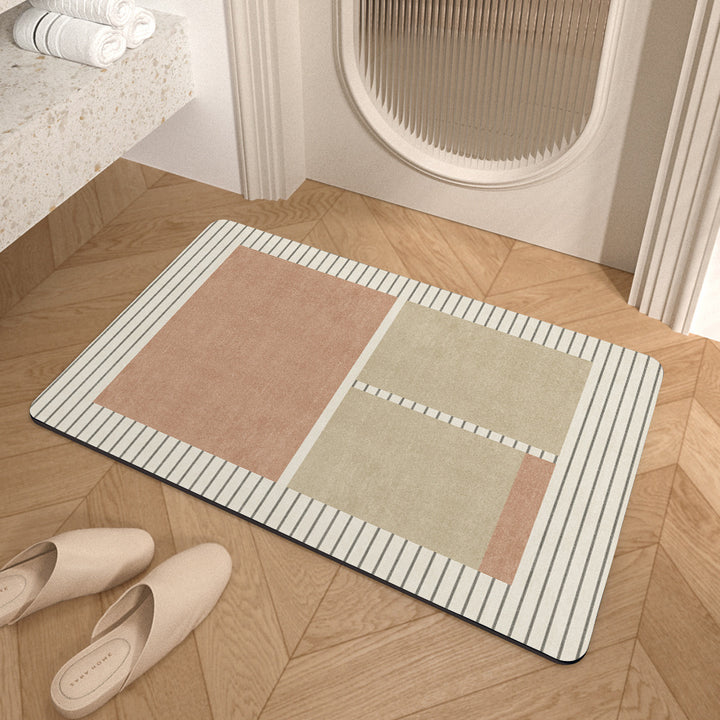 Geometric Pattern Textured Bath Mat Kalsten