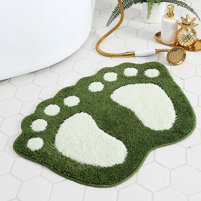 Playful Footprint Bath Rug for Bathroom