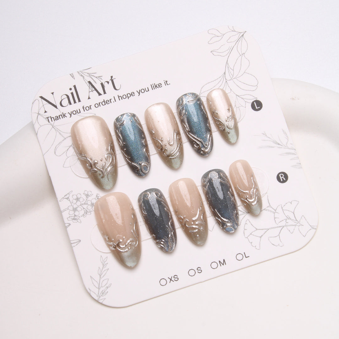 Elegant Glittering Press-On Nails Kalsten