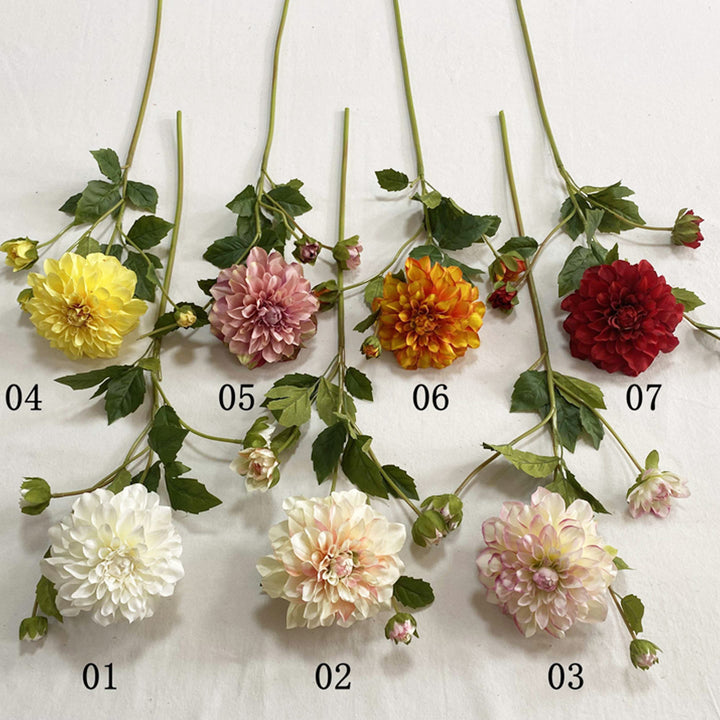 Exquisite Faux Dahlia Floral Stem