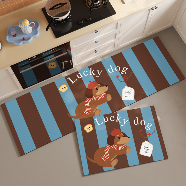 Cute Pet-Themed Kitchen Mat Set
