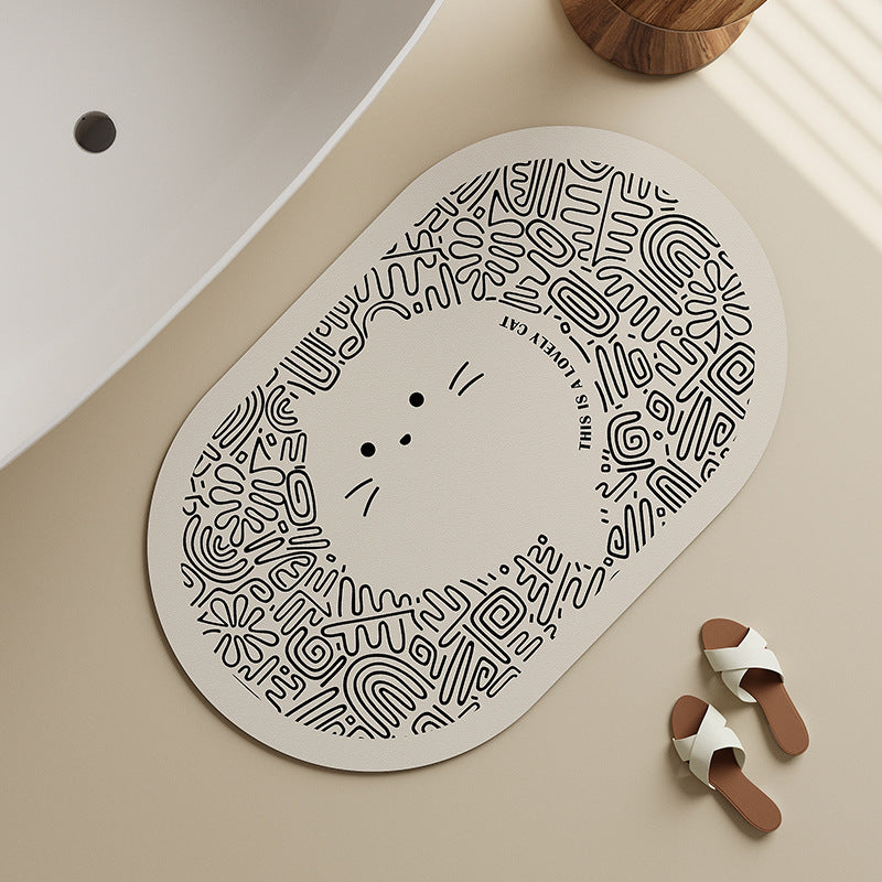 Decorative Dog-Themed Bath Mat Kalsten