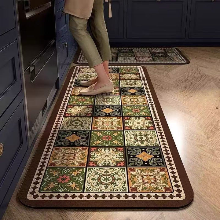 Vintage-Inspired Comfort Kitchen Runner Mat
