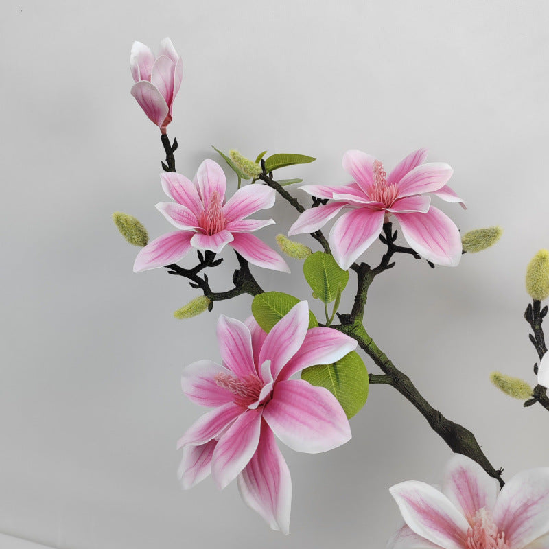 Lifelike Floral Stem with Soft Petals