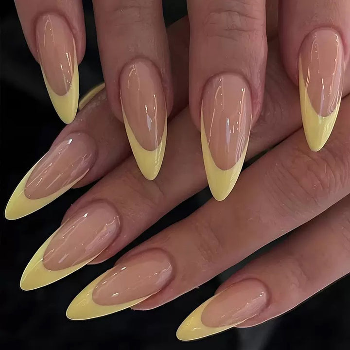 Acrylic nail set with elegant neon tips Kalsten